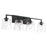 Quorum Eldorado 4Lt Vanity, Matte Black/Clear Hammered