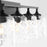 Quorum Eldorado 4Lt Vanity, Matte Black/Clear Hammered