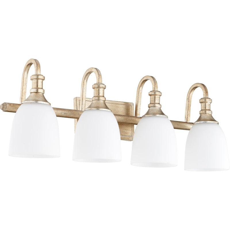 Quorum Richmond 4 Light 27.75' Vanity, Aged Silver Leaf