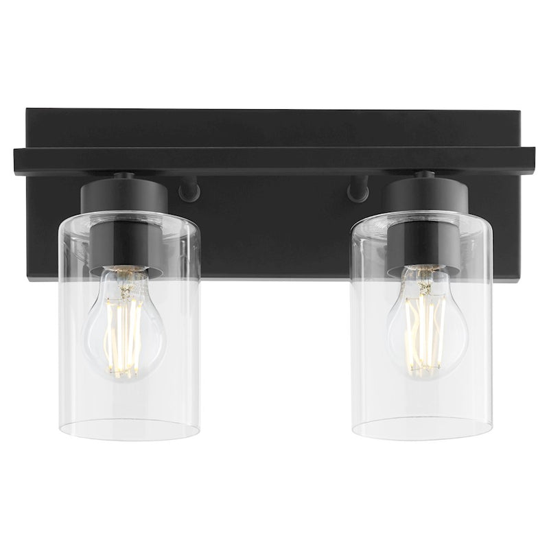 Quorum Carter 2Lt Vanity, Matte Black/Clear