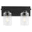Quorum Carter 2Lt Vanity, Matte Black/Clear