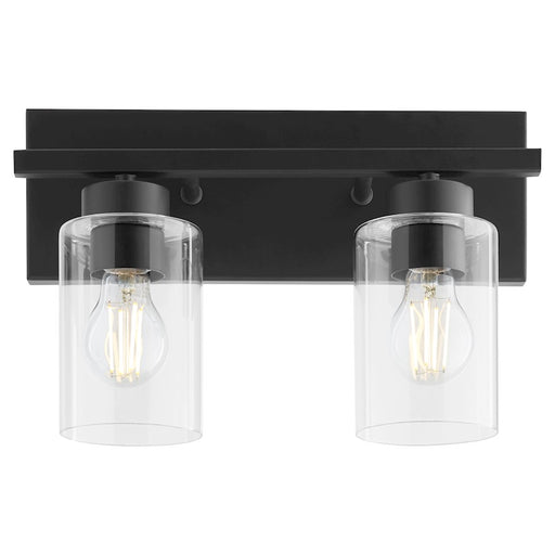 Quorum Carter 2Lt Vanity, Matte Black/Clear