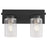 Quorum Carter 2Lt Vanity, Matte Black/Clear