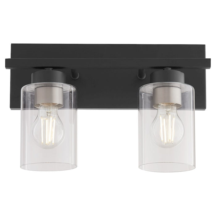 Quorum Carter 2Lt Vanity, Matte Black/Clear