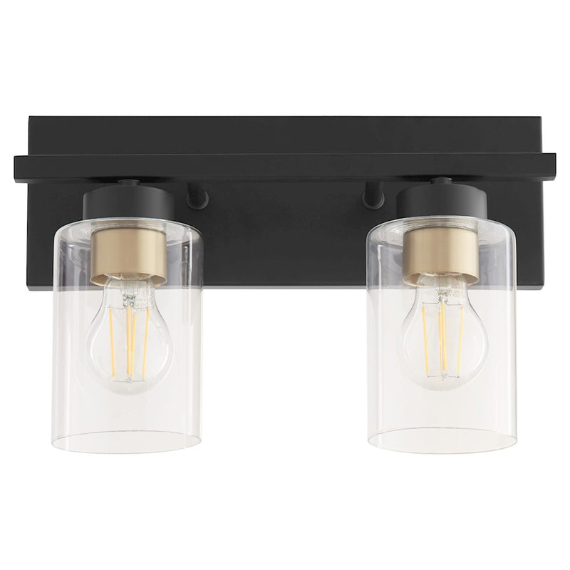 Quorum Carter 2Lt Vanity, Matte Black/Clear