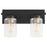 Quorum Carter 2Lt Vanity, Matte Black/Clear