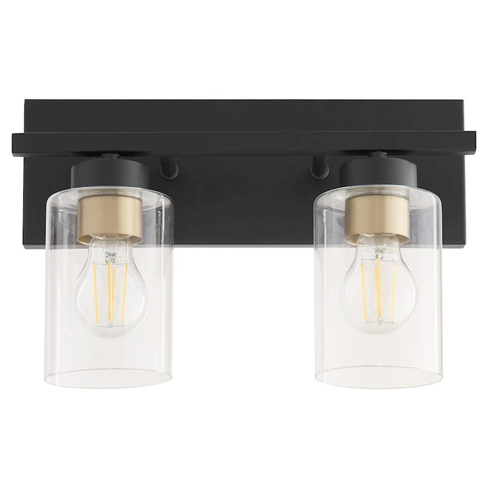 Quorum Carter 2Lt Vanity, Matte Black/Clear