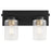 Quorum Carter 2Lt Vanity, Matte Black/Clear