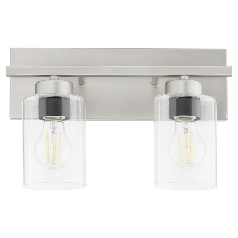 Quorum Carter 2Lt Vanity, Satin Nickel/Clear
