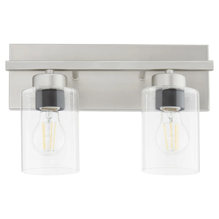 Quorum Carter 2Lt Vanity, Satin Nickel/Clear