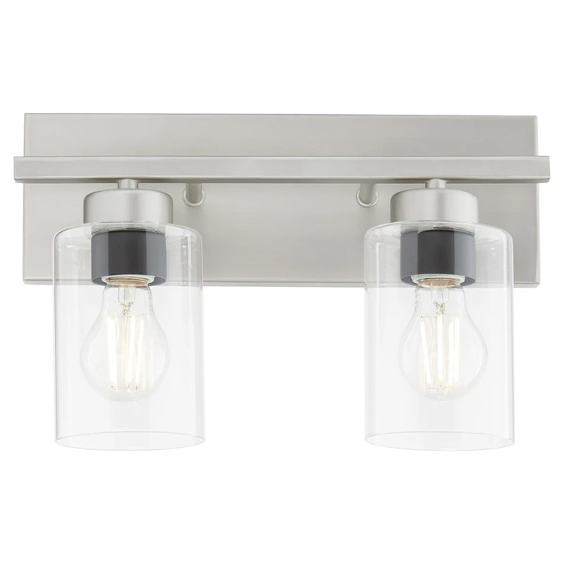 Quorum Carter 2Lt Vanity, Satin Nickel/Clear