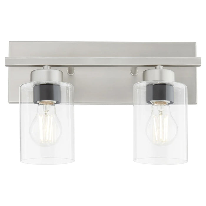 Quorum Carter 2Lt Vanity, Satin Nickel/Clear