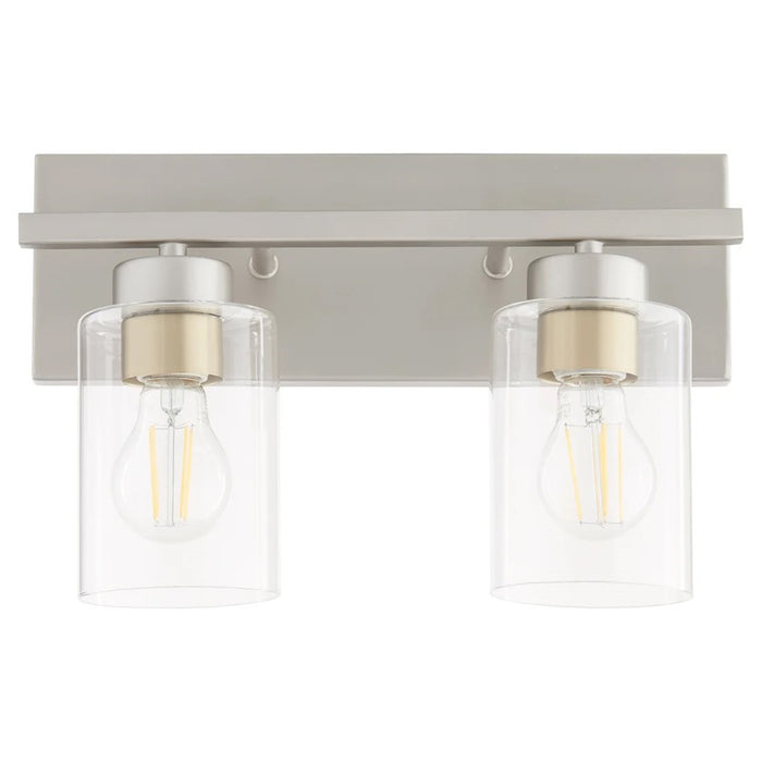 Quorum Carter 2Lt Vanity, Satin Nickel/Clear
