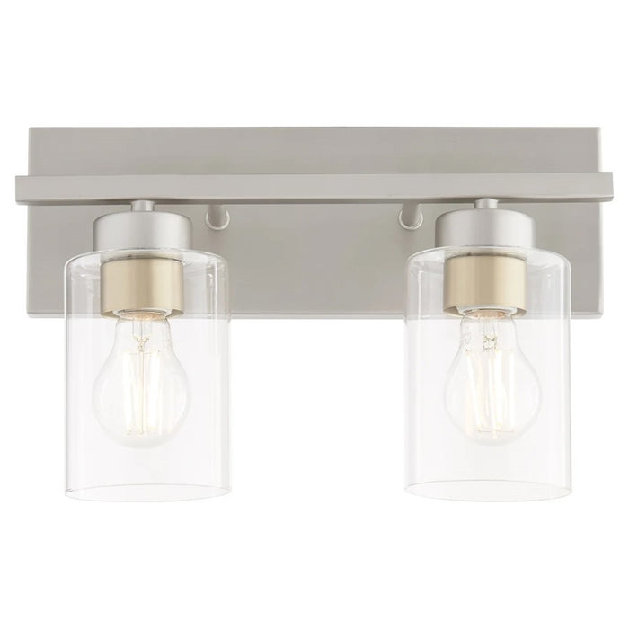 Quorum Carter 2Lt Vanity, Satin Nickel/Clear