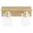 Quorum Carter 2Lt Vanity, Aged Brass/Clear - 5012-2-80