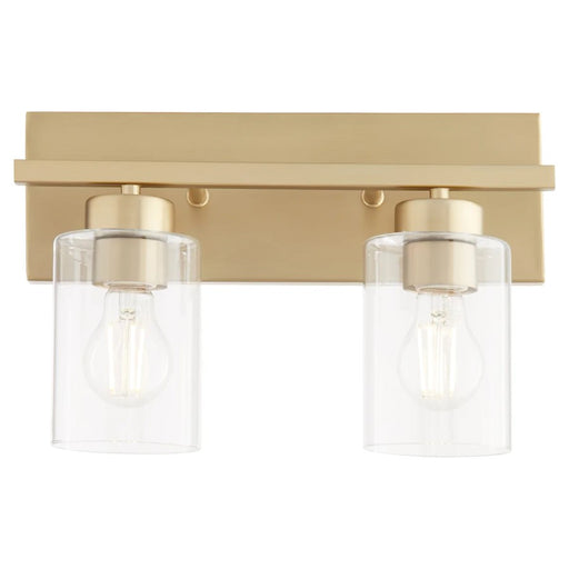 Quorum Carter 2Lt Vanity, Aged Brass/Clear
