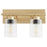 Quorum Carter 2Lt Vanity, Aged Brass/Clear
