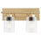 Quorum Carter 2Lt Vanity, Aged Brass/Clear
