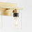 Quorum Carter 2Lt Vanity, Aged Brass/Clear