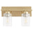 Quorum Carter 2Lt Vanity, Aged Brass/Clear