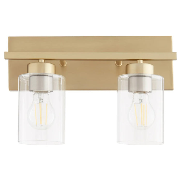 Quorum Carter 2Lt Vanity, Aged Brass/Clear