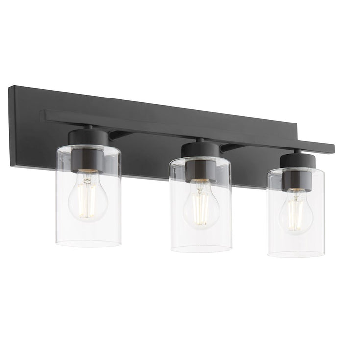 Quorum Carter 3Lt Vanity, Matte Black/Clear