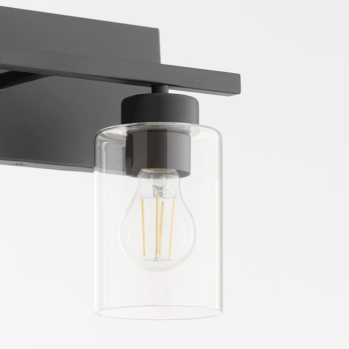 Quorum Carter 3Lt Vanity, Matte Black/Clear
