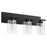 Quorum Carter 3Lt Vanity, Matte Black/Clear