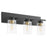 Quorum Carter 3Lt Vanity, Matte Black/Clear