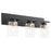 Quorum Carter 3Lt Vanity, Matte Black/Clear