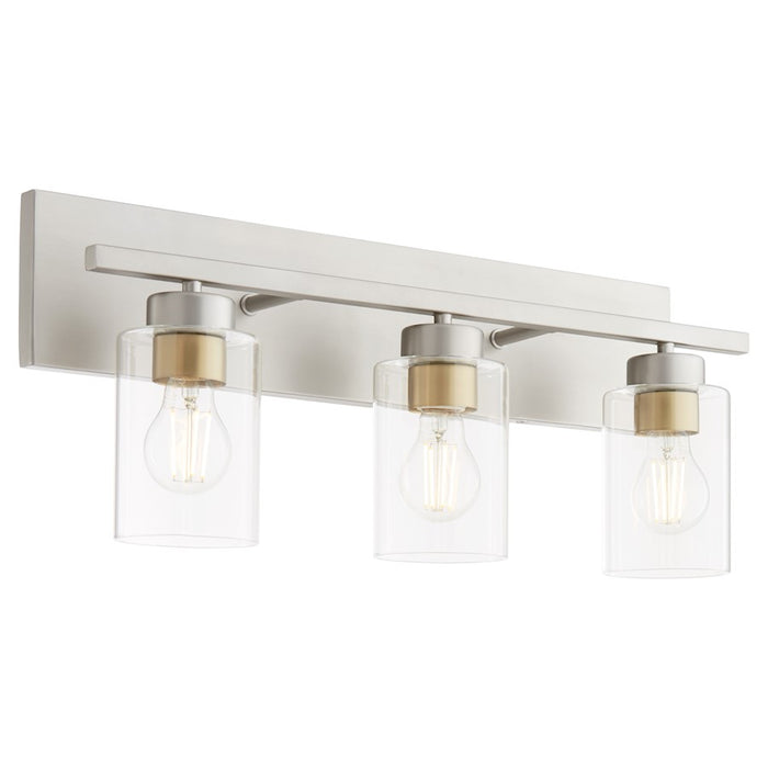 Quorum Carter 3Lt Vanity, Satin Nickel/Clear
