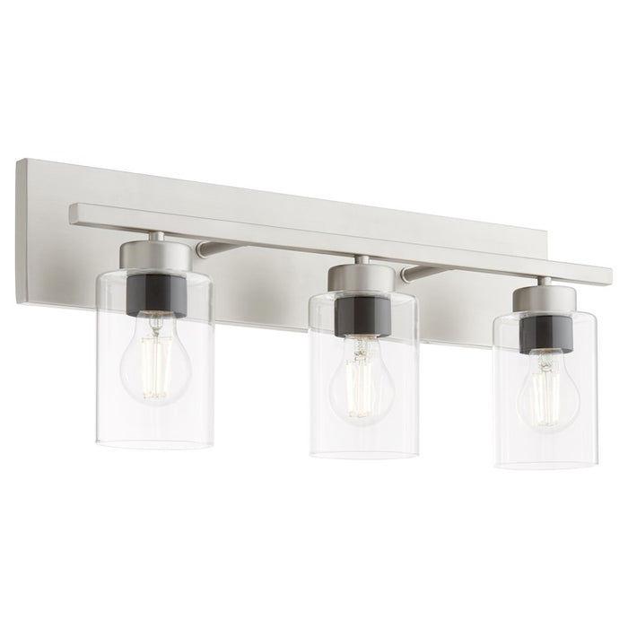 Quorum Carter 3Lt Vanity, Satin Nickel/Clear