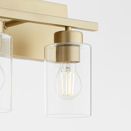 Quorum Carter 3Lt Vanity, Aged Brass/Clear
