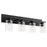 Quorum Carter 4Lt Vanity, Matte Black/Clear