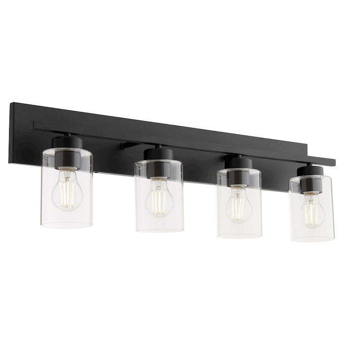 Quorum Carter 4Lt Vanity, Matte Black/Clear