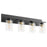 Quorum Carter 4Lt Vanity, Matte Black/Clear