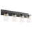 Quorum Carter 4Lt Vanity, Matte Black/Clear