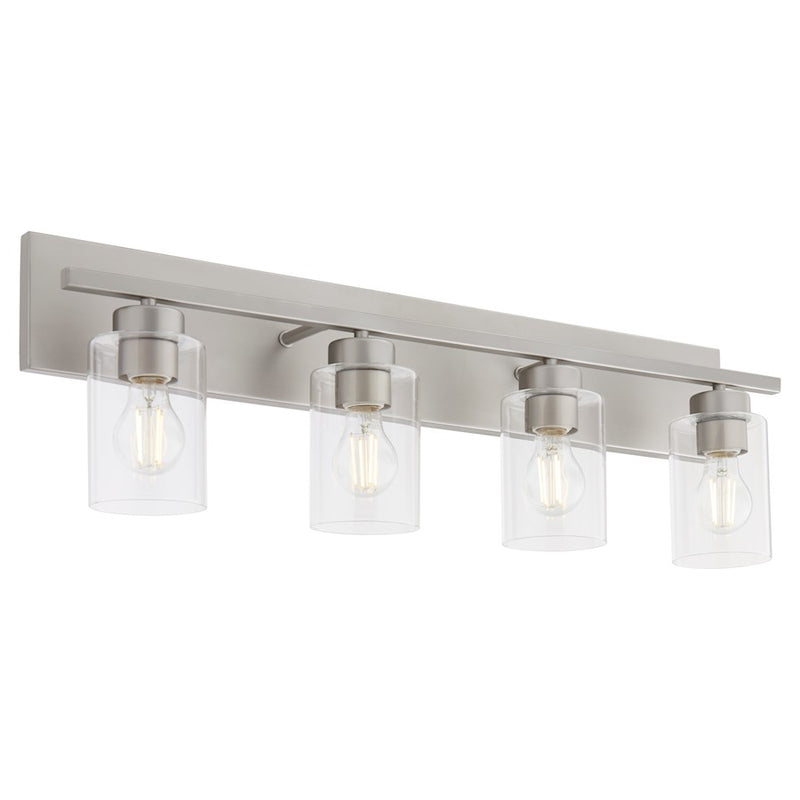 Quorum Carter 4Lt Vanity, Satin Nickel/Clear