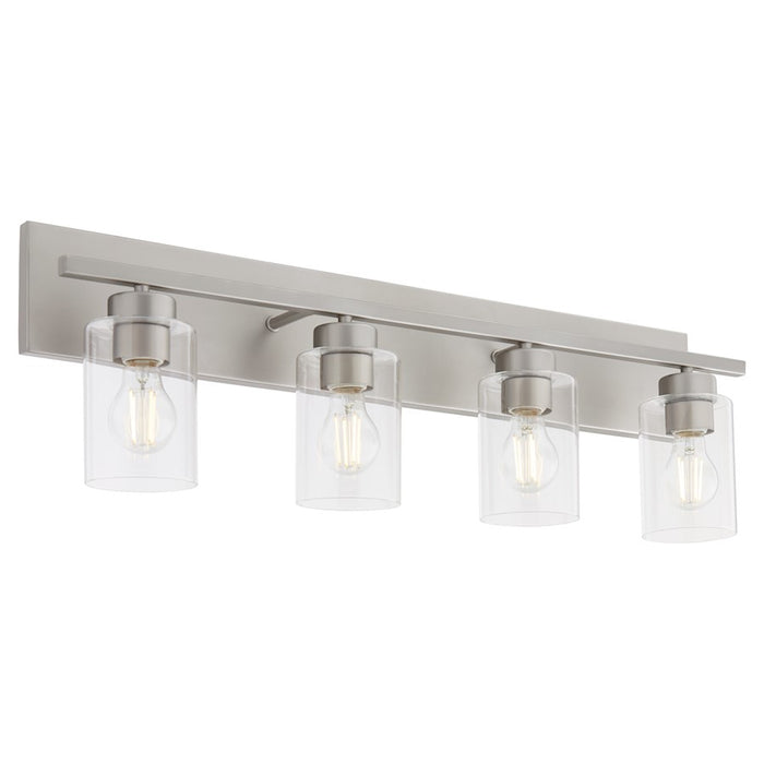 Quorum Carter 4Lt Vanity, Satin Nickel/Clear