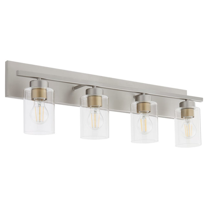 Quorum Carter 4Lt Vanity, Satin Nickel/Clear