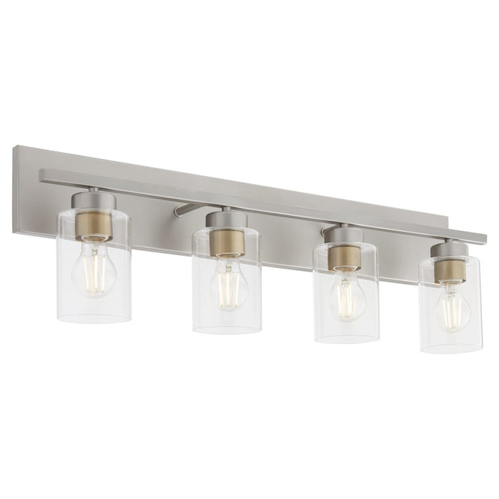 Quorum Carter 4Lt Vanity, Satin Nickel/Clear