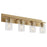 Quorum Carter 4Lt Vanity, Aged Brass/Clear