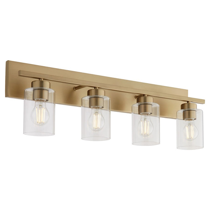 Quorum Carter 4Lt Vanity, Aged Brass/Clear