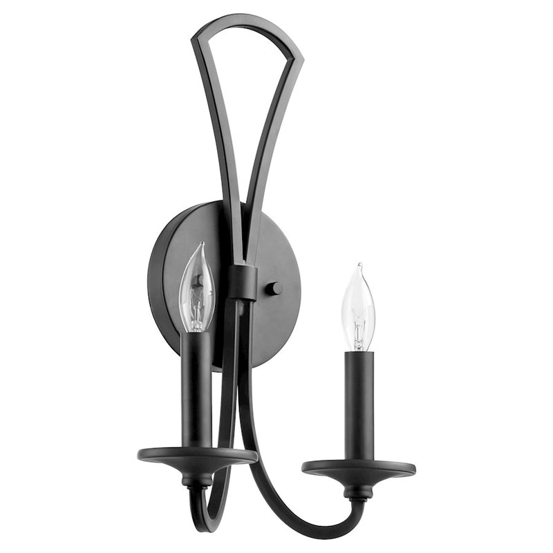 Quorum Maryse 2 Light Wall Mount, Matte Black