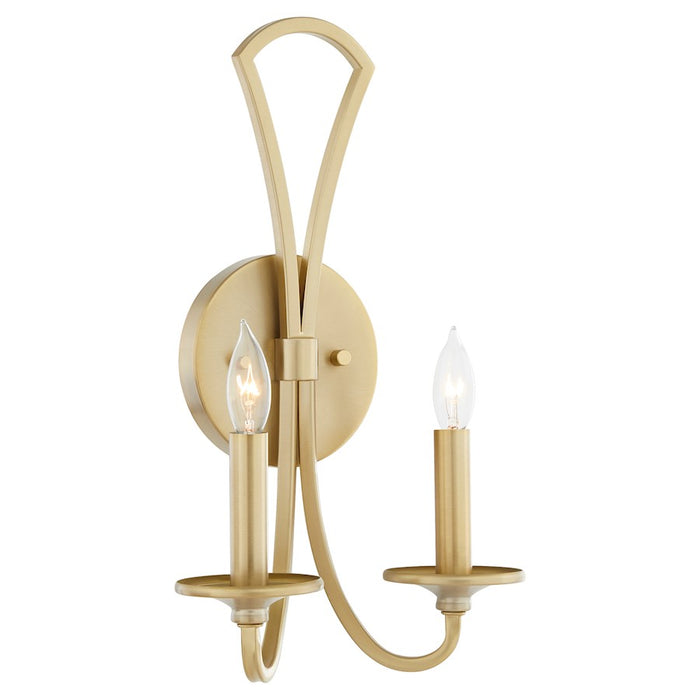 Quorum Maryse 2Lt Wall Mount, Aged Brass