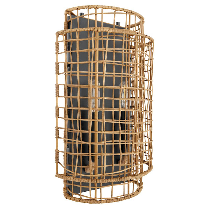Quorum Abaca 2Lt Sconce, Matte Black