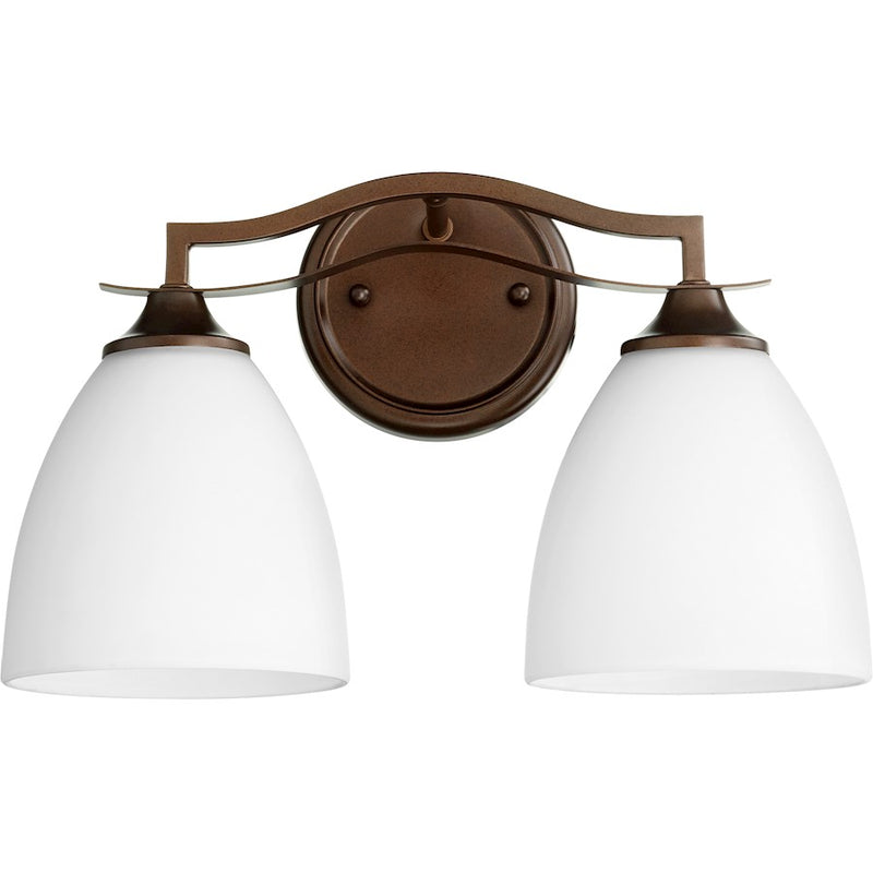 Quorum Jardin 2 Light Vanity, Oiled Bronze