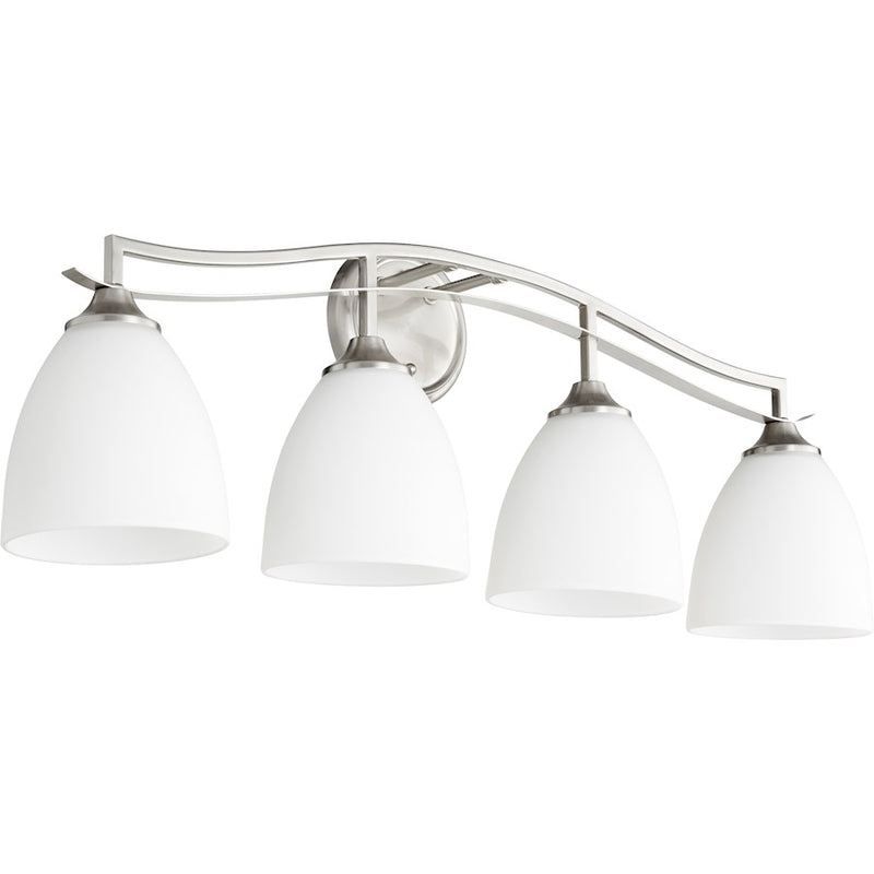 Quorum Jardin 4 Light Vanity, Satin Nickel