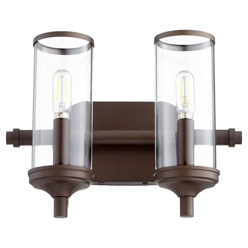 Quorum Collins 2 Light Vanity, Oiled Bronze