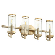 Quorum Collins 4 Light Vanity, Aged Brass